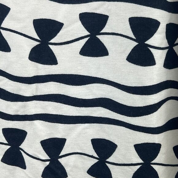 Louis Feraud Vintage Kite String Bow Pencil Skirt 16 Cream Black Linen blend - Picture 4 of 15